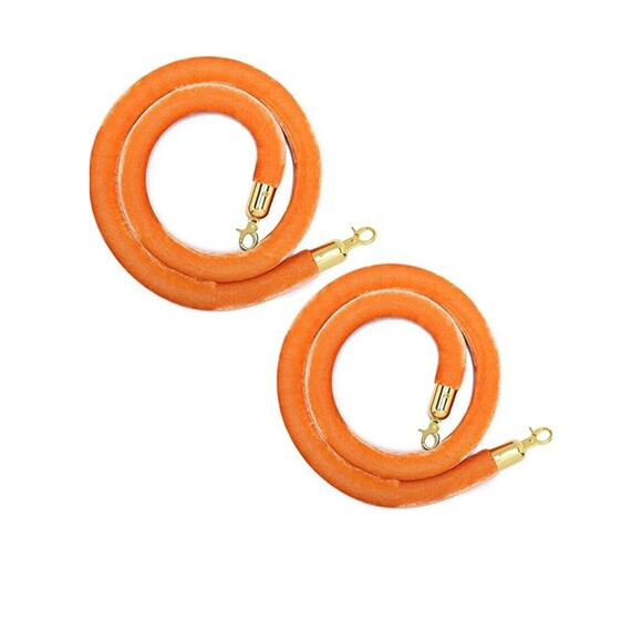 2 Pack Velvet Stanchion Rope 5Ft Crowd Control Ropes Barrier with Gold Hooks - Picture 1 of 3